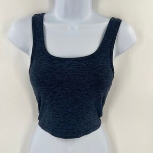 Outdoor Voices Cropped Tank Top XS Heather Blue Yoga Minimalist Activewear
